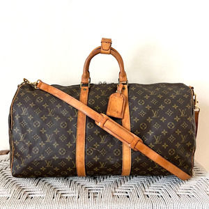 Louis Vuitton Keepall 55 Duffel Bag Monogram With Strap SD841